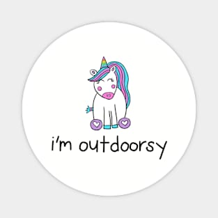 Unicorn Outdoorsy Magnet